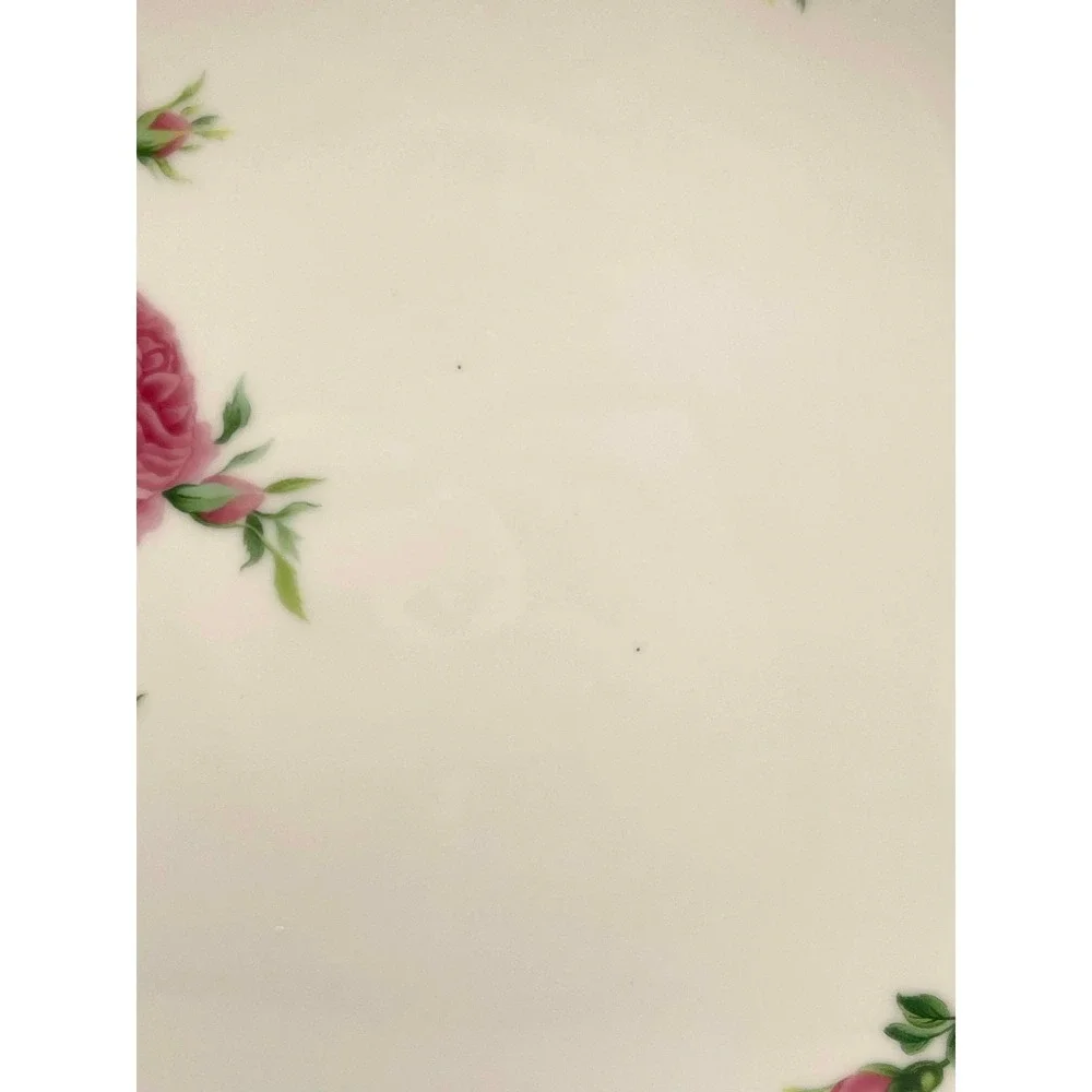 Christineholm Porcelain Quiche Tart Dish Pink Rose Floral Fluted White‎ Round